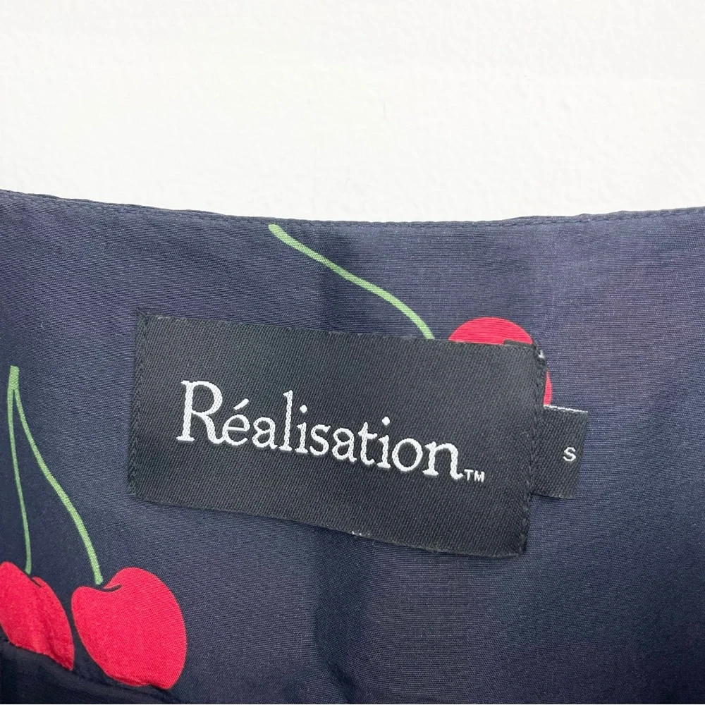 Realisation Par Navy Mini Dress with Red Cherry Print - Picture 6 of 8